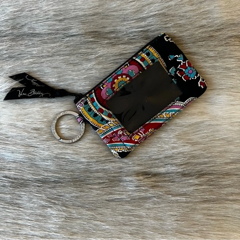 VERA BRADLEY Symphony In Hue 2015 Keychain Cardholder Black Yellow Red College